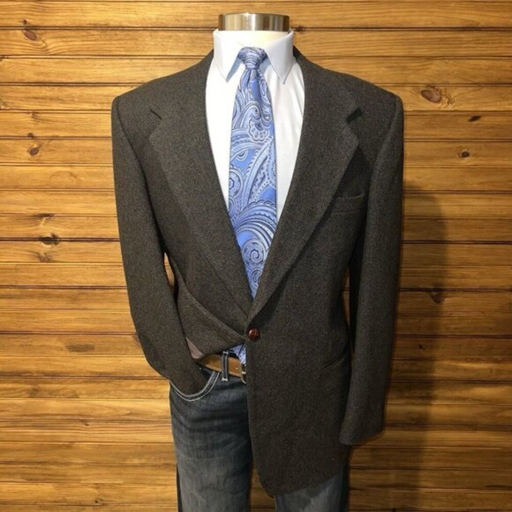 Vintage Farah Mens Blazer Sport Coat Casual 2 Button Jacket Size 44L Tweed Suits